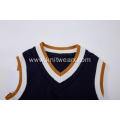 Boy's Knitted Contrast Top Barcode Hem School Vest